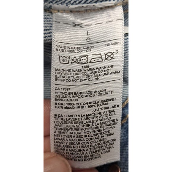 Old Navy Jean Jacket Size Large Boyfriend Distressed Ripped Light Blue Denim - Picture 7 of 13